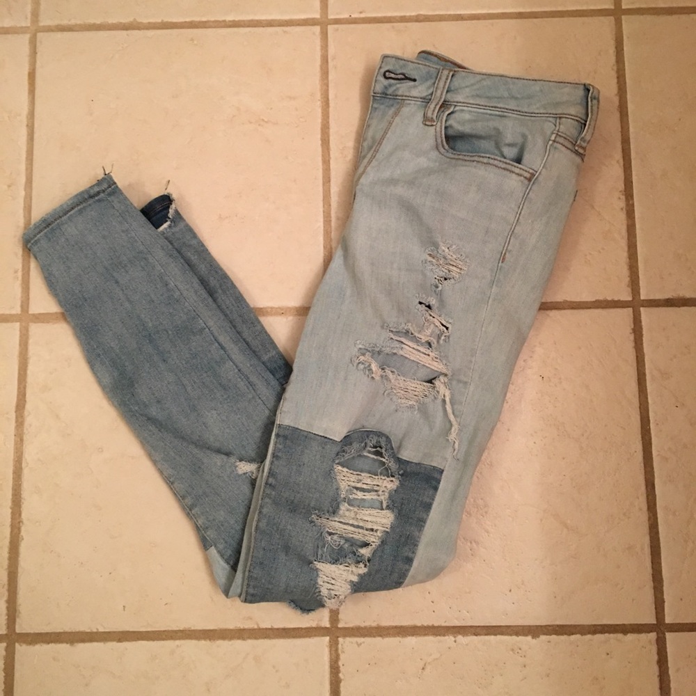 American Eagle High rise color block Jegging